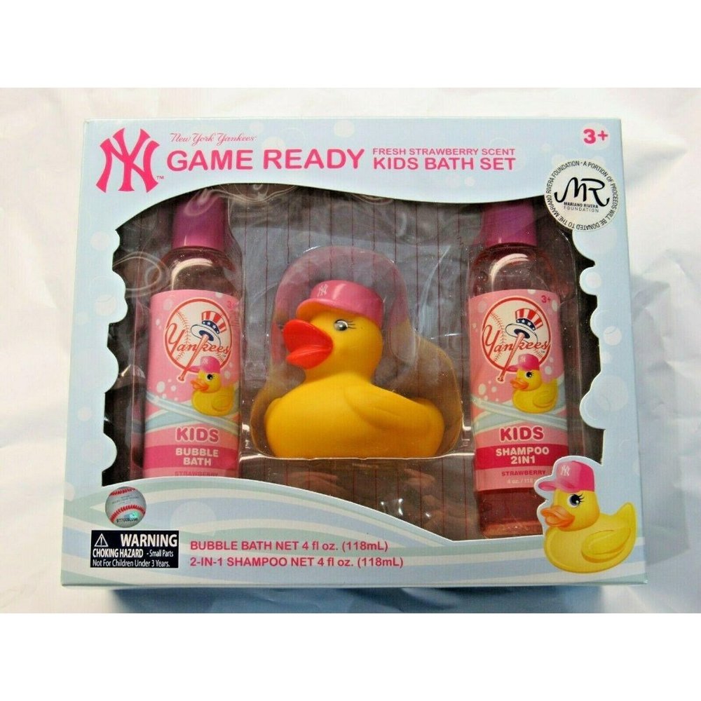 Mariano Rivera Girls Pink Yankees Rubber Duck Strawberry Bubble Bath & Shampoo